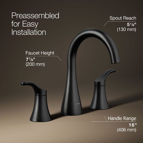 Main product image of Simplice Two Handle Widespread Lav Faucet, 1.2 GPM (Matte Black), K-27390-4-BL