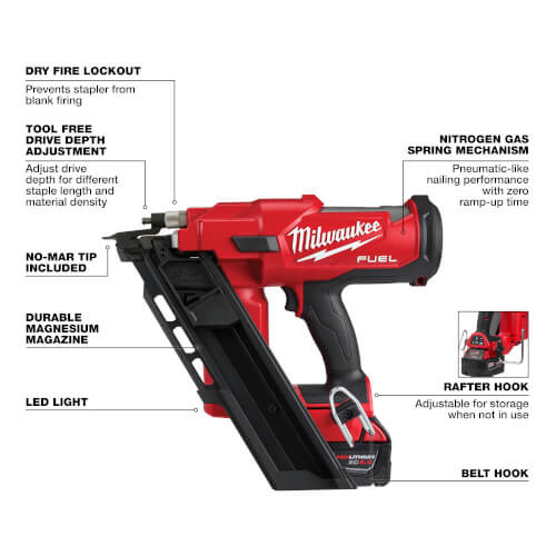 274521 Milwaukee 274521 M18 Fuel 30° Framing Nailer Kit