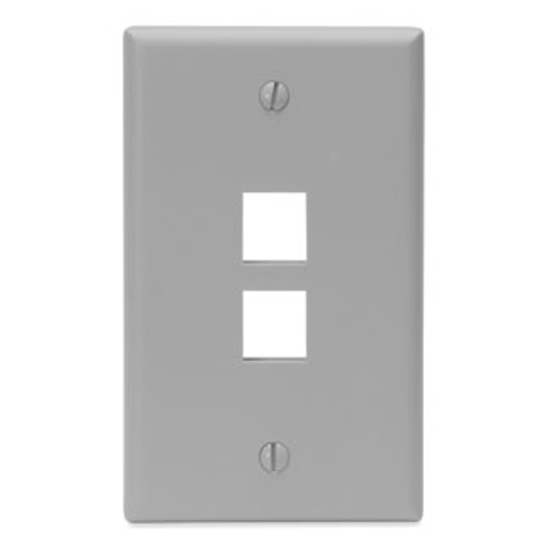 Main product image of Single-Gang Quickport, Wallplate, 2-port (Gray)