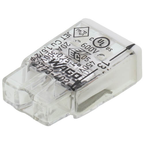 Main product image of Compact Pushwire Splicing Connector, 20-12 Sol/18-12 Str - 2 Ports, White (Box of 500)