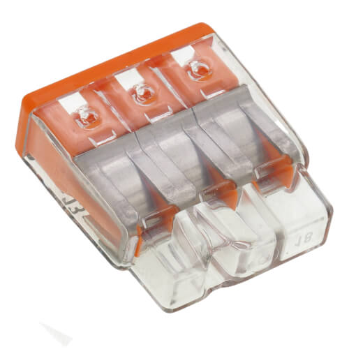 Main product image of Compact Pushwire Splicing Connector, 20-12 Sol/18-12 Str - 3 Ports, Orange (Box of 100)