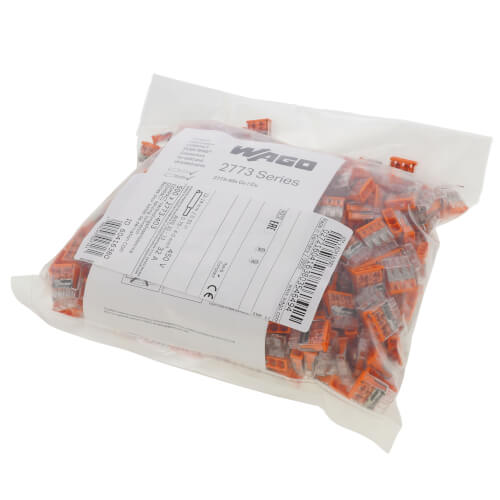 Main product image of Compact Pushwire Splicing Connector, 20-12 Sol/18-12 Str - 3 Ports, Orange (Box of 500)