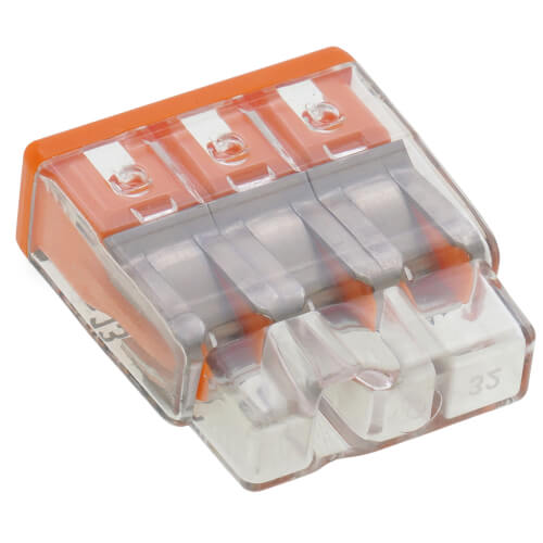 Main product image of Compact Pushwire Splicing Connector, 20-12 Sol/18-12 Str - 3 Ports, Orange (Box of 500)