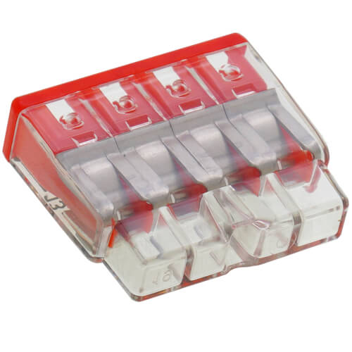 Main product image of Compact Pushwire Splicing Connector, 20-12 Sol/18-12 Str - 4 Ports, Red (Box of 500)