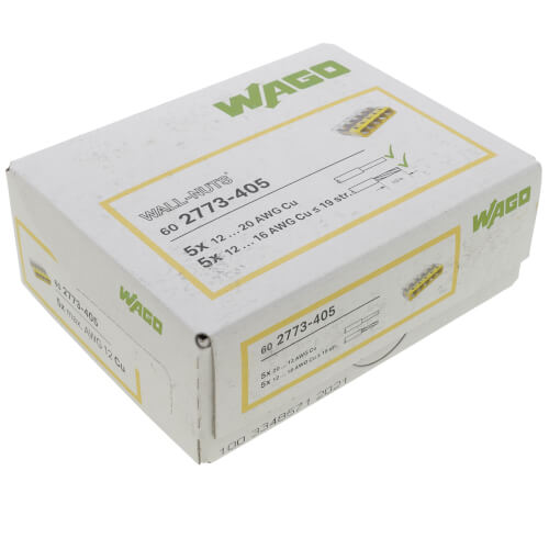 Main product image of Compact Pushwire Splicing Connector, 20-12 Sol/18-12 Str - 5 Ports, Yellow (Box of 60)