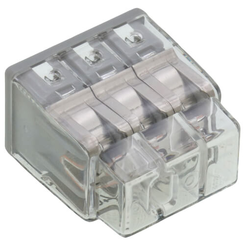 Compact Pushwire Splicing Connector, 20-12 Sol/18-12 Str - 6 Ports, Gray (Box of 500)