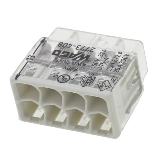Main product image of Compact Pushwire Splicing Connector, 20-12 Sol/18-12 Str - 8 Ports, Light Gray (Box of 40)