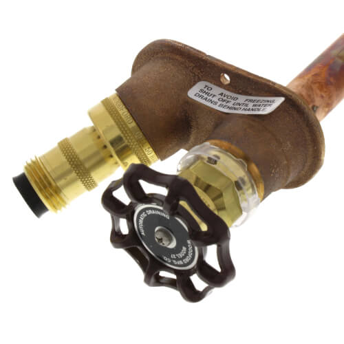 Main product image of Model 27 8", 1/2" FPT x 3/4" MPT Inlet Dual Check Automatic Draining Wall Faucet w/ Metal Handle