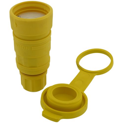 Main product image of 20A, 480V 3-Phase, NEMA L16-20R, 3P, 4W, Locking Connector, Grounding, Wetguard (Yellow)