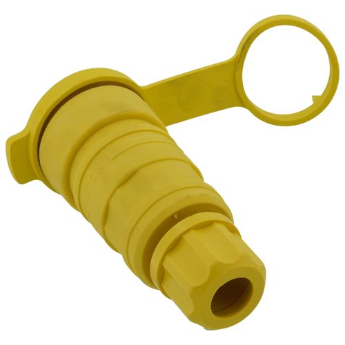 Main product image of 20A, 480V 3-Phase, NEMA L16-20R, 3P, 4W, Locking Connector, Grounding, Wetguard (Yellow)
