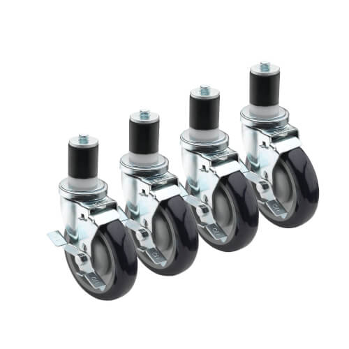 Main product image of 6" Overall 1-5/8" Stem Worktable Caster w/ Side Brake, 5" Wheel (4 Wheels)