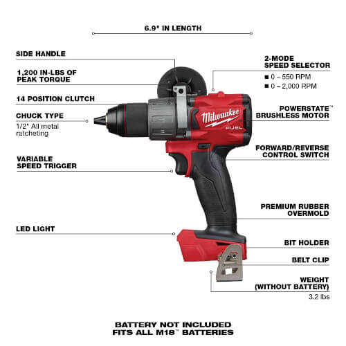Main product image of M18 Fuel 1/2" Cordless Drill Driver (Tool Only)