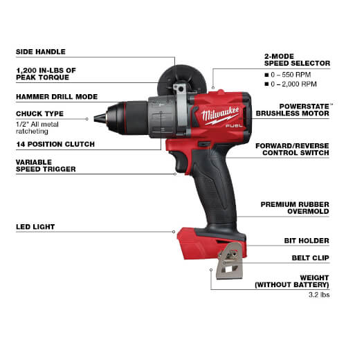 Main product image of M18 Fuel 1/2" Hammer Drill/Driver (Tool Only)