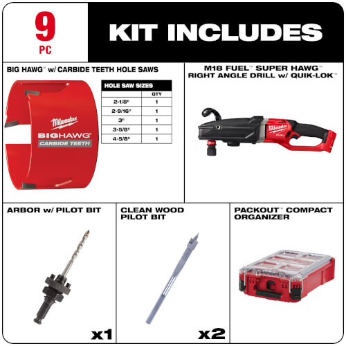 28112049569295 Milwaukee 28112049569295 M18 Tool Package w/ M18 FUEL Super Hawg 1/2