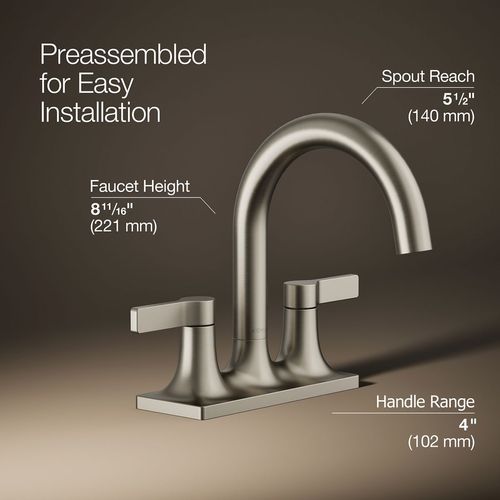 Main product image of Venza Two Handle Centerset Lav Faucet (Brushed Nickel), K-28124-4-BN