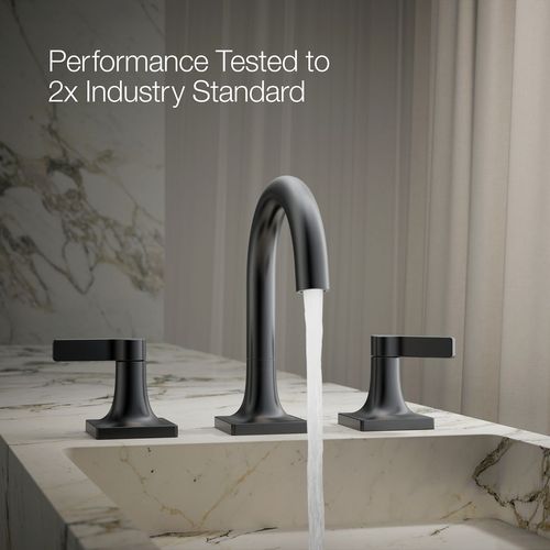 Main product image of Venza Two Handle Widespread Lav Faucet, 1.2 GPM (Matte Black), K-28125-4-BL