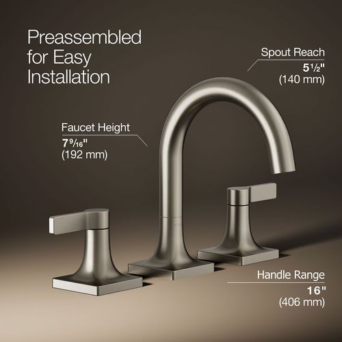 Main product image of Venza Two Handle Widespread Lav Faucet, 0.5 GPM (Brushed Nickel), K-28125-4N-BN