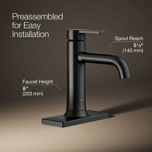 Main product image of Venza Single Handle Centerset Lav Faucet, 0.5 GPM (Matte Black), K-28126-4N-BL