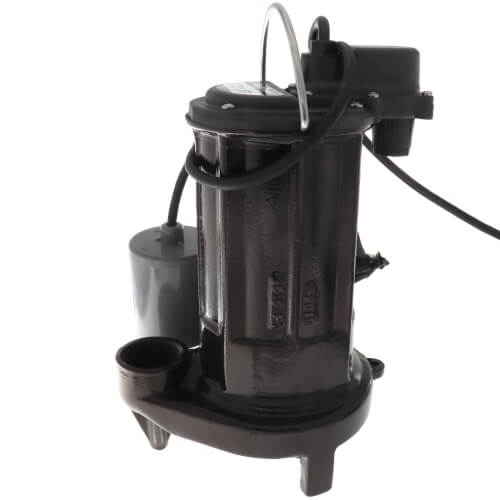 Main product image of 1/2 HP Automatic Effluent Pump w/ Wide-Angle Piggyback Float Switch - 115v, 10 ft Cord
