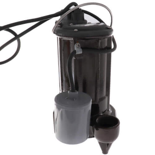 Main product image of 1/2 HP Automatic Effluent Pump w/ Wide-Angle Piggyback Float Switch - 208-230v, 25 ft Cord