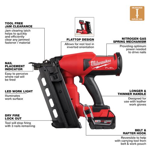 Main product image of M18 FUEL Duplex Nailer Kit w/ Nailer, Battery Pack & Charger
