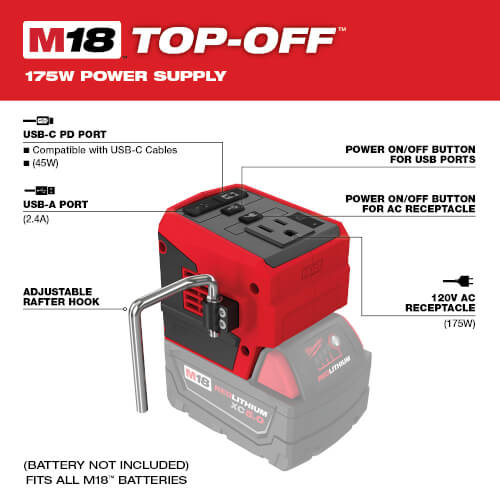 Main product image of M18 Top-off 175W Power Supply