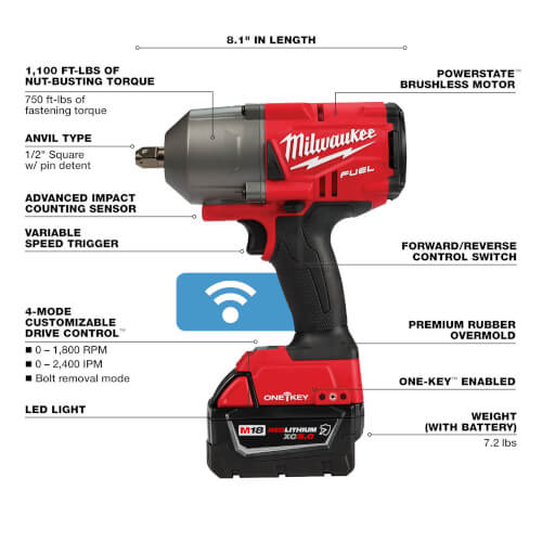 Main product image of M18 Fuel w/ ONE-KEY High Torque Impact Wrench 1/2" Pin Detent Kit