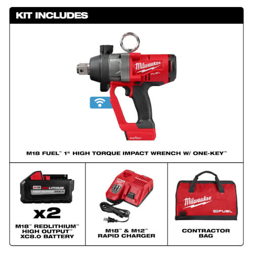 M18 Fuel ONE-KEY 1" High-Torque Impact Wrench Kit