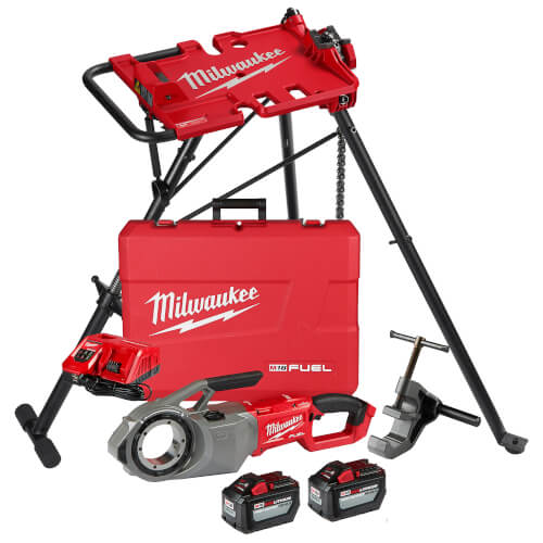 M18 Tool Package w/ M18 FUEL Pipe Threader Kit w/ One-Key & 6" Leveling Tripod Chain Vise