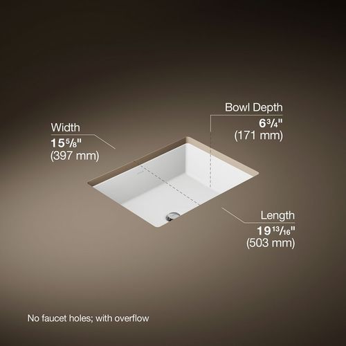 Main product image of Verticyl 19-3/4" Undermount Bathroom Sink (White), K-2882-0