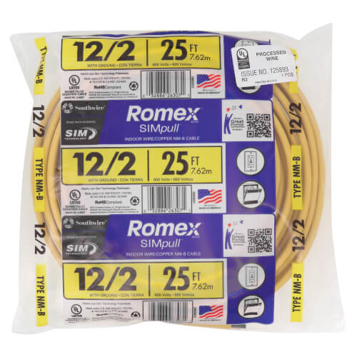 28828221 Southwire 28828221 12 2 Yellow Romex SIMpull Type NM B 