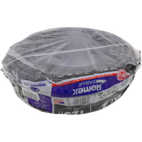 Main product image of 8-2 Black Romex® SIMpull Type NM-B Cable, w/ Ground (125' Coil)