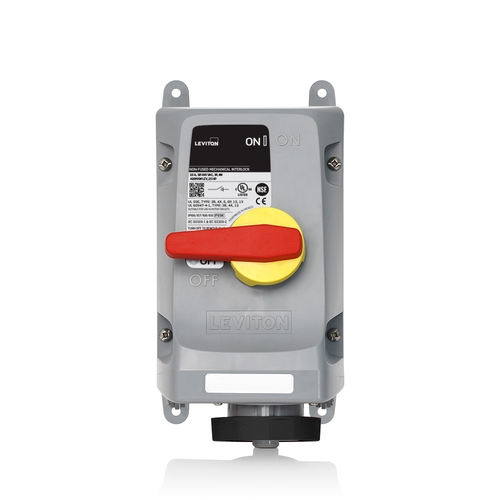 Main product image of 20A 600V 3PH, 3P 4W IEC 60309-1 & 60309-2 Pin & Sleeve Mechanical Interlock, Watertight (Black)
