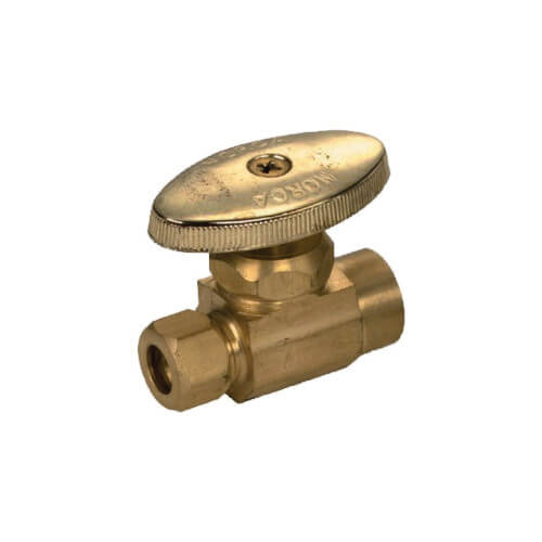 Main product image of 1/2" Sweat x 3/8" OD Compression Straight Supply Stop, Lead Free (Rough Brass)