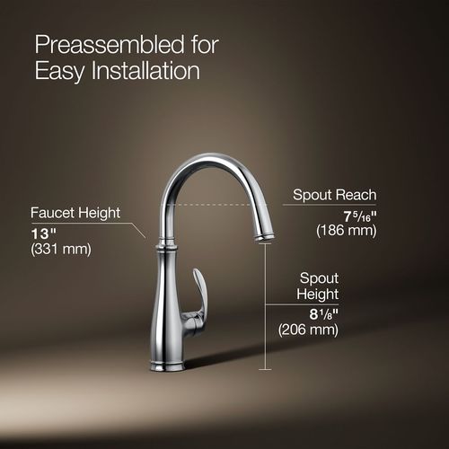 Main product image of Bellera 1-Handle Swing Spout Bar Faucet (Polished Chrome), K-29107-CP