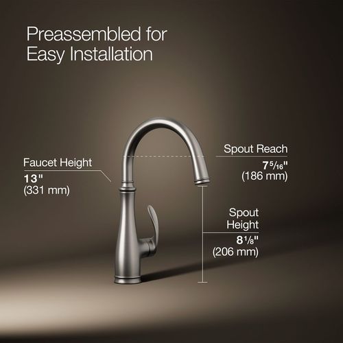 Main product image of Bellera 1-Handle Swing Spout Bar Faucet (Stainless Steel), K-29107-VS