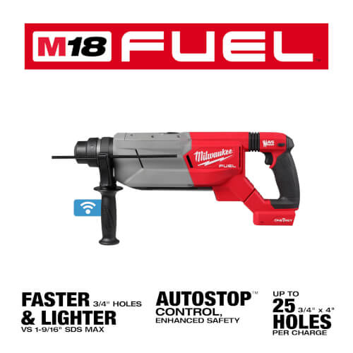 M18 Fuel 1-1/4" SDS Plus D-Handle Rotary Hammer w/ ONE-KEY