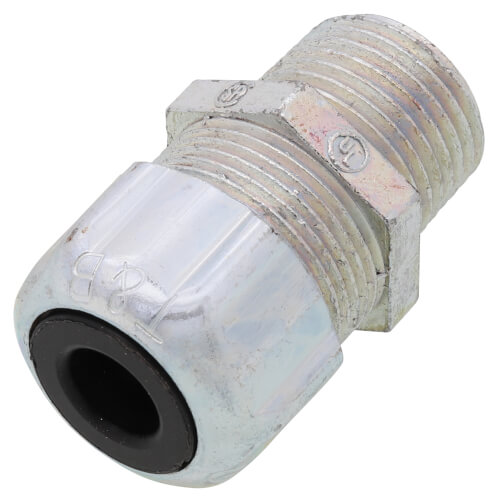 Main product image of 1/2" MNPT Steel Ranger Liquid Tight Cord Straight Connector, .125" to .375" Cord Dia. Range