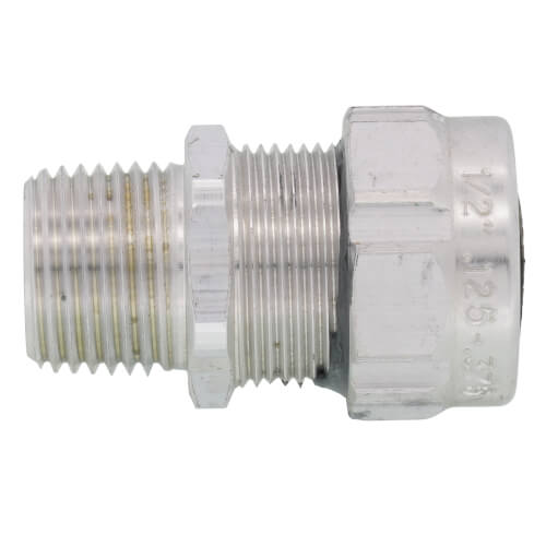 1/2" MNPT Aluminum Ranger Liquid Tight Cord Straight Connector, .125" to .375" Cord Dia. Range
