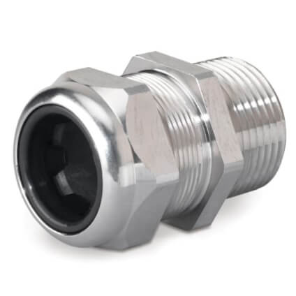Main product image of 1/2" MNPT 304 Stainless Steel Ranger Liquid Tight Cord Straight Connector, .125" to .375" Cord Dia. Range