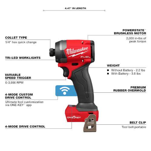 M18 FUEL 1/4" Hex Impact Driver w/ ONE-KEY