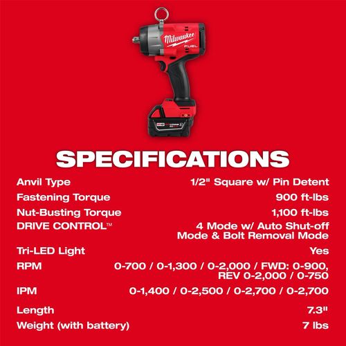 Main product image of M18 Fuel 1/2" High-Torque Impact Wrench w/ Pin Detent Kit