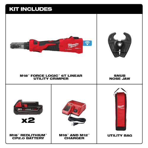 Main product image of M18 FORCE LOGIC 6T Linear Utility Crimper Kit w/ Snub Nose Jaw