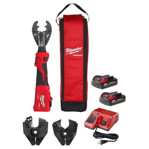 M18 FORCE LOGIC 6T Linear Utility Crimper Kit w/ O-D3 Jaw and Cutting Jaws