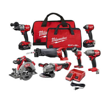 Main product image of M18 Fuel 7 Tool Combo Kit (Hammer Drill, Sawzall Saw, Impact Driver, Circular Saw, Grinder, Impact Wrench, Work Light)