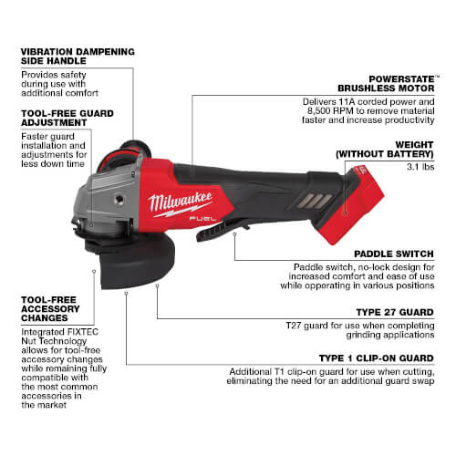 299827 Milwaukee 299827 M18 Fuel 7 Tool Combo Kit (Hammer Drill, Sawzall Saw, Impact