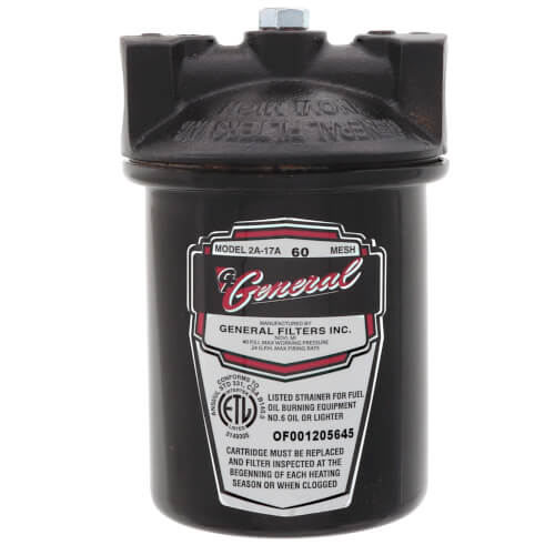 2A-17A Fuel Oil Filter - 3/4" Pipe, 60 Mesh, Viton Gasket, Epoxy Coated