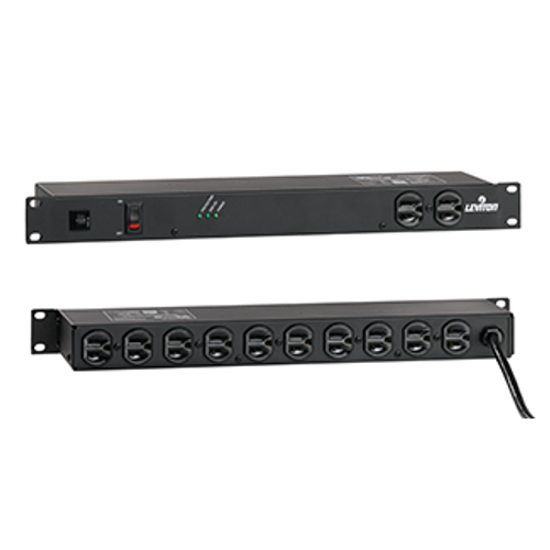 Main product image of 120v 15A 19" Rack Mount w/ switch & 5-15p Plug, 540 Joules, 400v Impulse Clamping (Black)