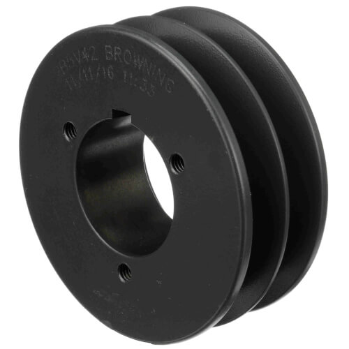2 Groove Cast Iron Split Taper Sheave, A, B, 5V Belt, 4.48" OD