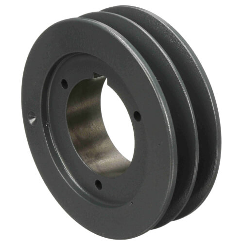 2 Groove Cast Iron Split Taper Sheave, A, B, 5V Belt, 5.68" OD